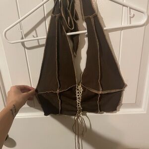 Tie Neck Fairycore Cropped Corset Halter Top